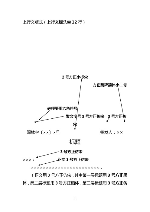 上行文版式(上行文版头空12行)