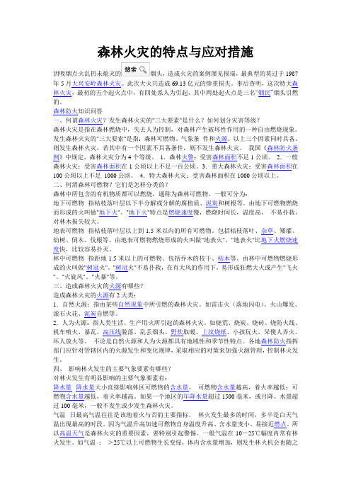 森林火灾的特点与应对措施