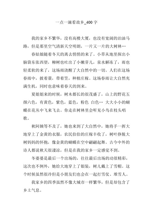 一点一滴看故乡_400字