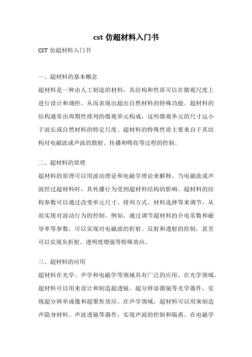 cst仿超材料入门书