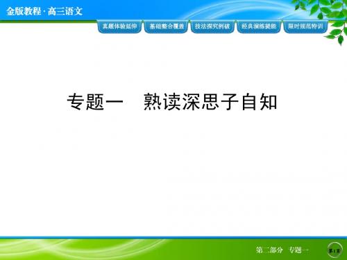 高考语文金版教程第2部分 专题1