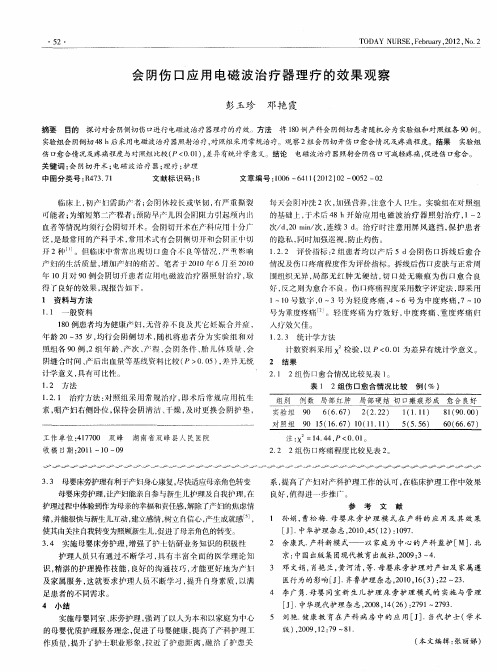 会阴伤口应用电磁波治疗器理疗的效果观察