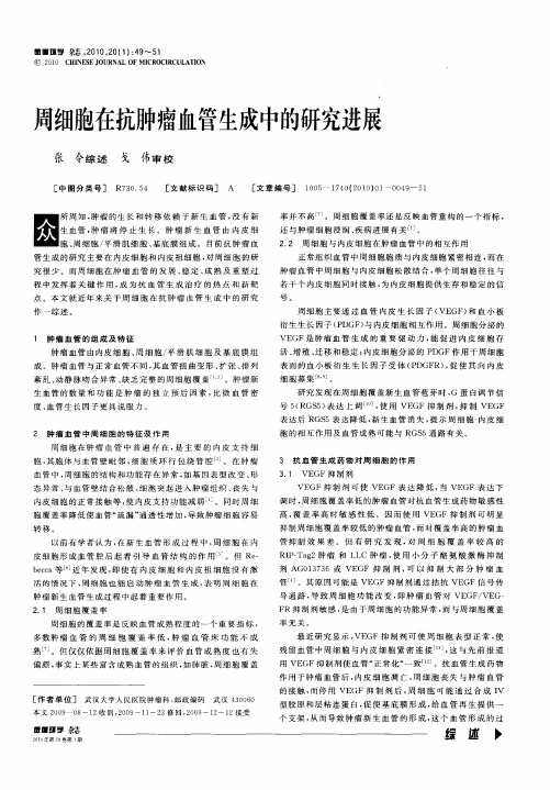 周细胞在抗肿瘤血管生成中的研究进展