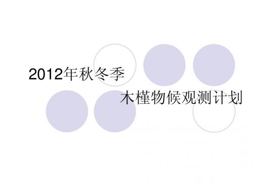 物候观测记录计划报告