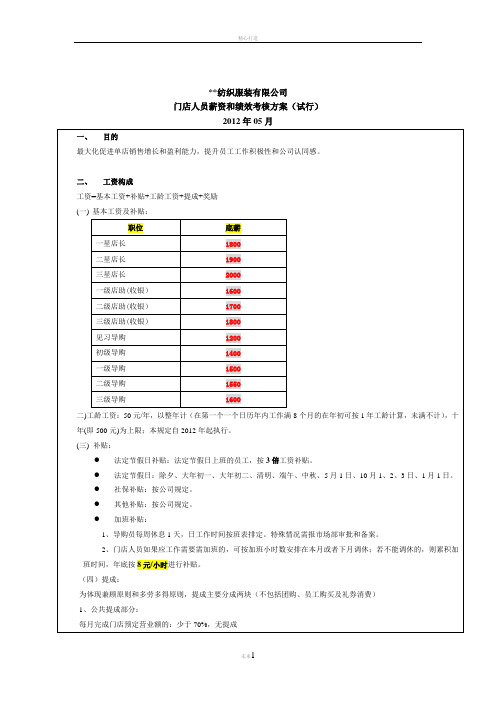 门店人员绩效考核办法