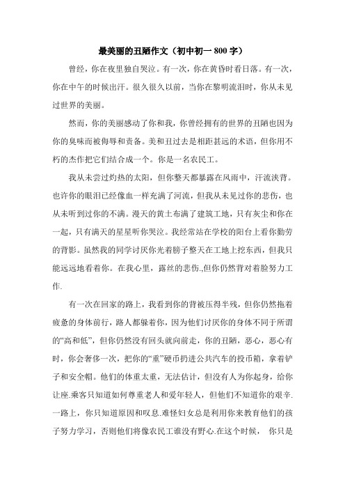 最美丽的丑陋作文(初中初一800字).doc