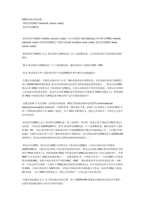 GSM网络识别参数