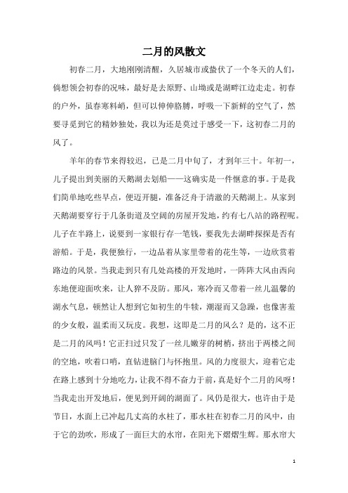 二月的风散文