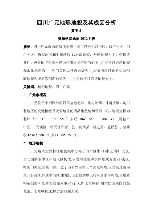 四川广元地形地貌及其成因分析(第四系)