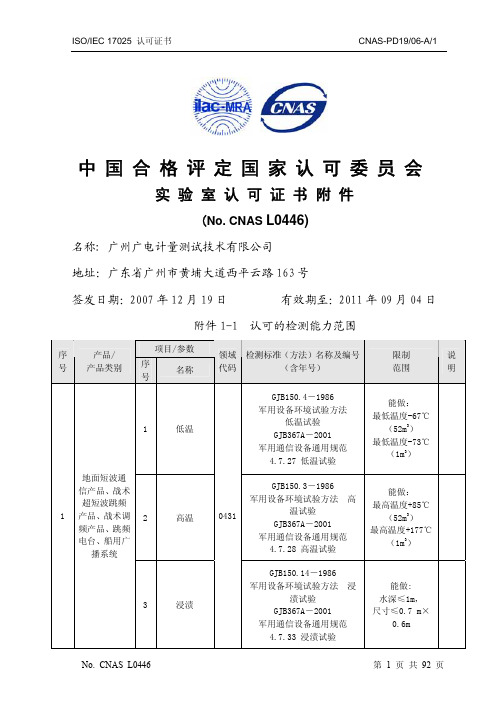 实验认可证