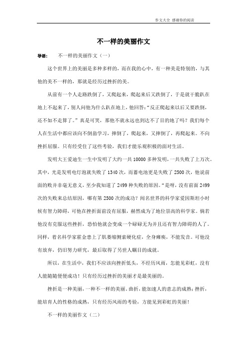 不一样的美丽作文