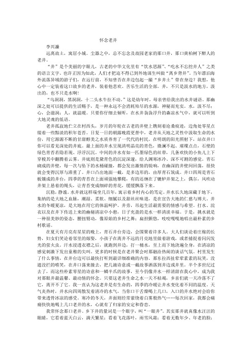 怀念老井