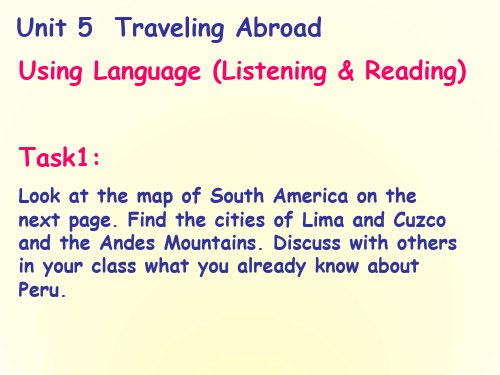 高中英语Unit 5 Travelling abroad-using language(ppt)