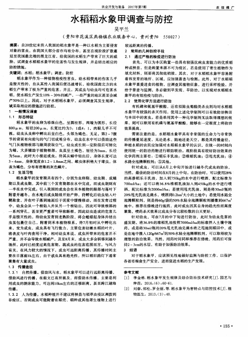 水稻稻水象甲调查与防控