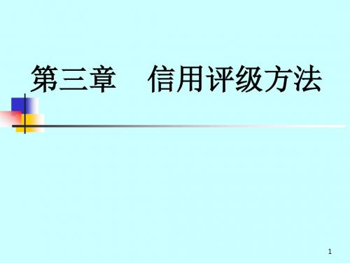 信用评级 第三章