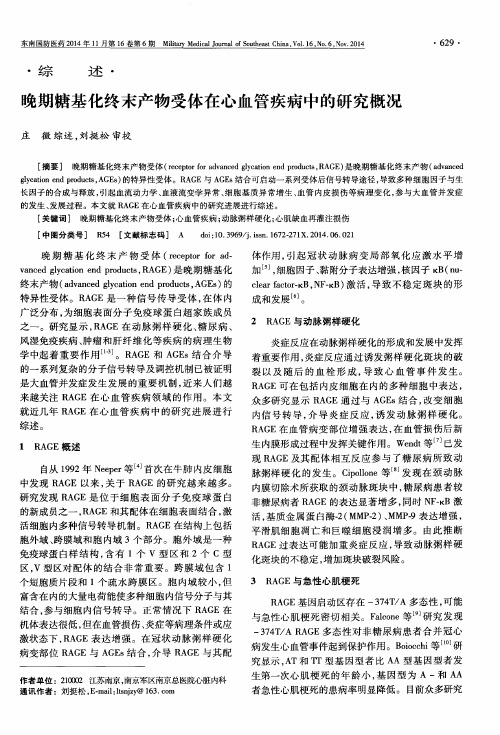晚期糖基化终末产物受体在心血管疾病中的研究概况