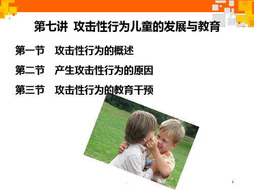 攻击性行为儿童的发展与教育PPT课件