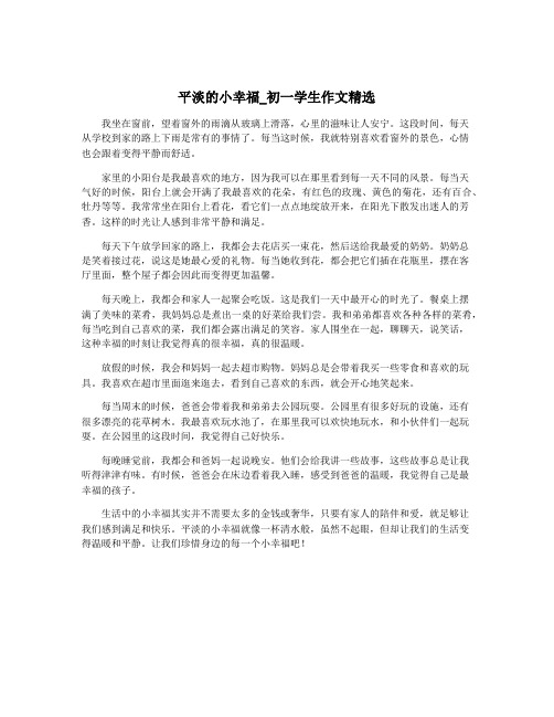 平淡的小幸福_初一学生作文精选