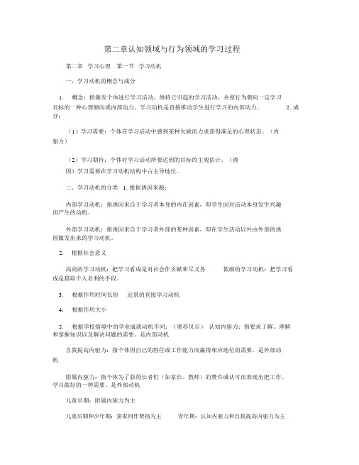 第二章认知领域与行为领域的学习过程