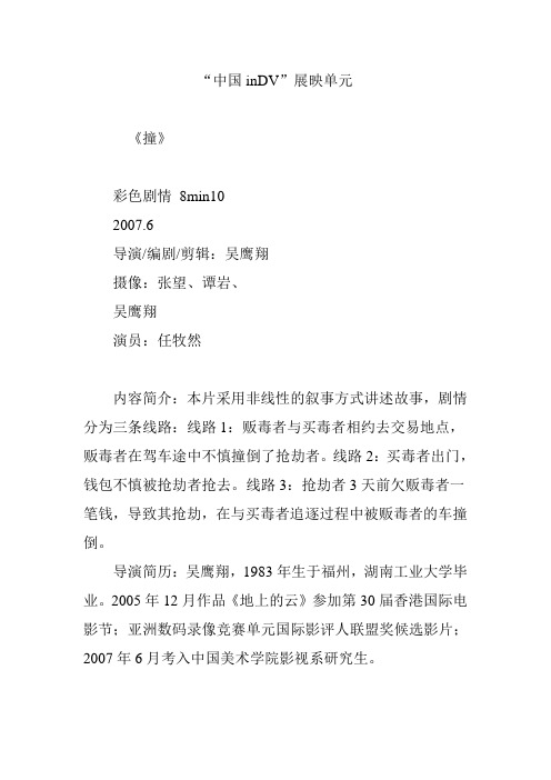 “中国inDV”展映单元