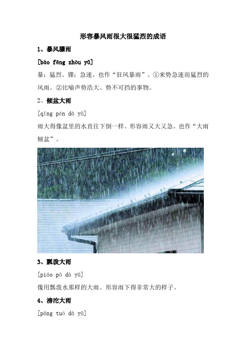 形容暴风雨很大很猛烈的成语