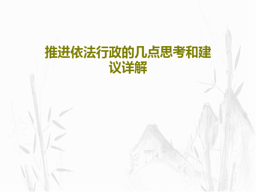 推进依法行政的几点思考和建议详解共43页文档