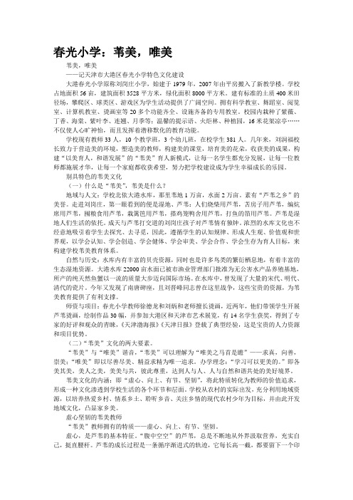 春光小学：苇美,唯美