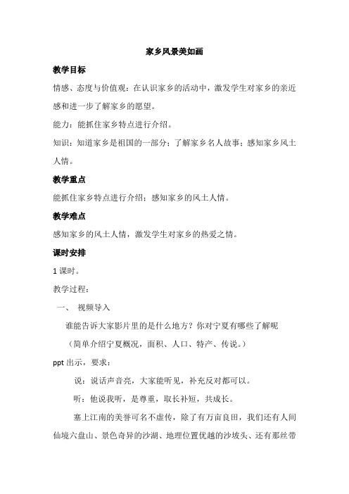 语文人教版四年级下册家乡风景美如画