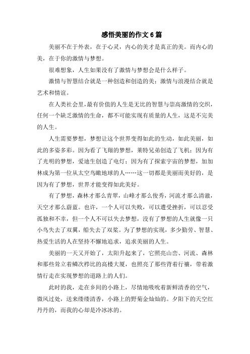 感悟美丽的作文范文精选