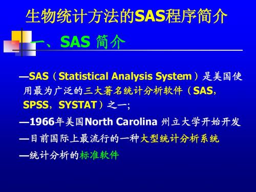 SAS软件简介