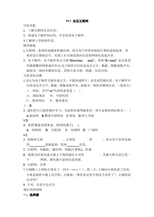 沪粤版物理九年级下册《走进互联网》