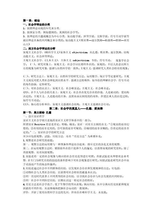 复旦社会学-西方社会学理论重点整理(于海徐珂)