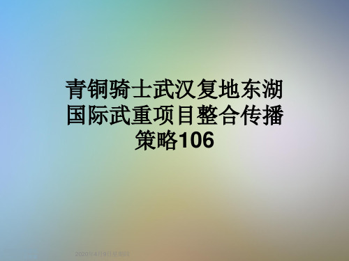 青铜骑士武汉复地东湖国际武重项目整合传播策略106