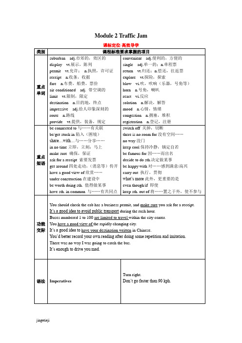 外研版高中英语必修四Module2TrafficJam(单元卷)