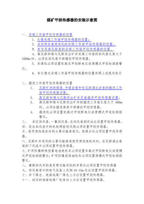 煤矿甲烷传感器的安装示意图