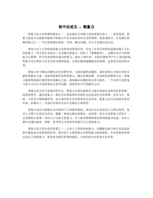 初中议论文 ：想象力