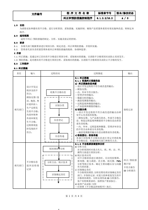 25IATF16949纠正和预防措施控制程序