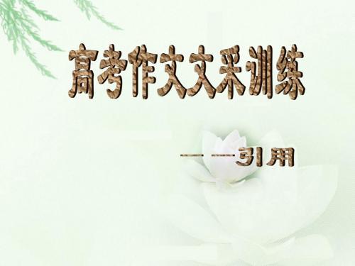 高考作文文采训练——引用