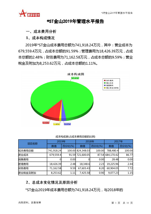 ST金山2019年管理水平报告