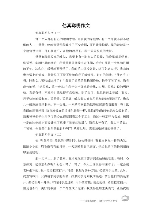他真聪明作文