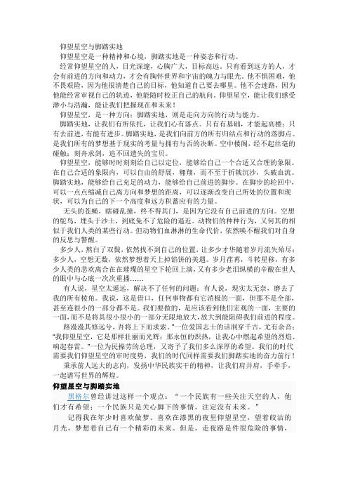 仰望星空与脚踏实地