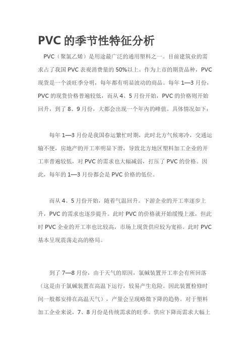 PVC的季节性特征分析