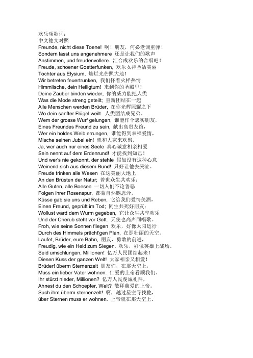 欢乐颂歌词