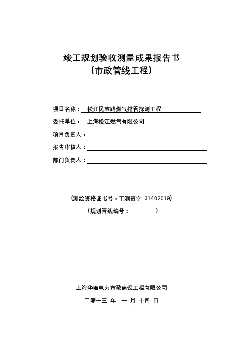 竣工规划验收测量成果报告书