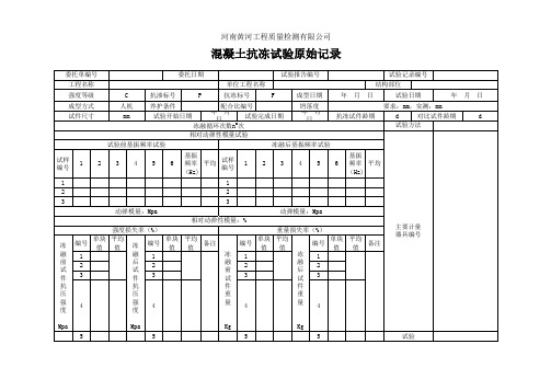 混凝土抗冻记录
