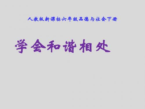 人教版人教版品德与社会六年级下册《学会和谐相处》说课课件