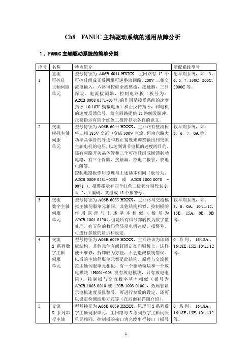 Ch6  FANUC主轴驱动系统的通用故障分析解析