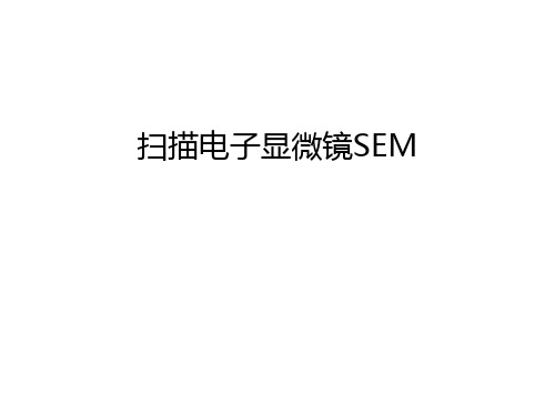 扫描电子显微镜SEM教学提纲