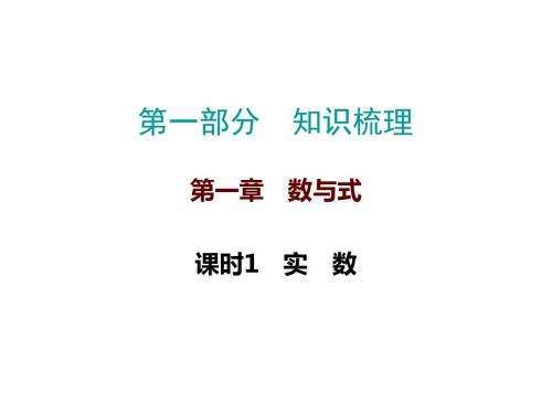 2019届中考数学高分复习知识梳理课件：课时1  实数 (共26张PPT)