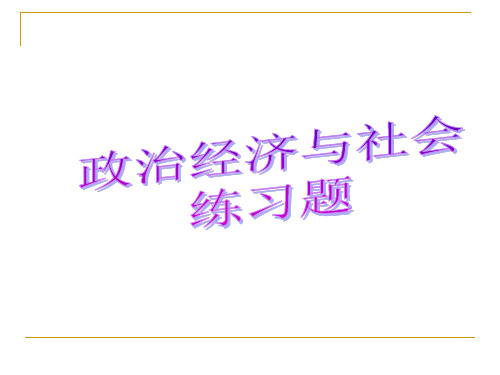 政治经济与社会练习题